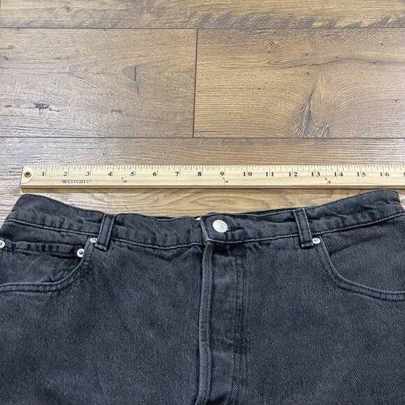 Triarchy Jeans Womens 31 Baggy Straight Ankle Crop Black Charcoal Wash Denim NWT - Picture 11 of 15